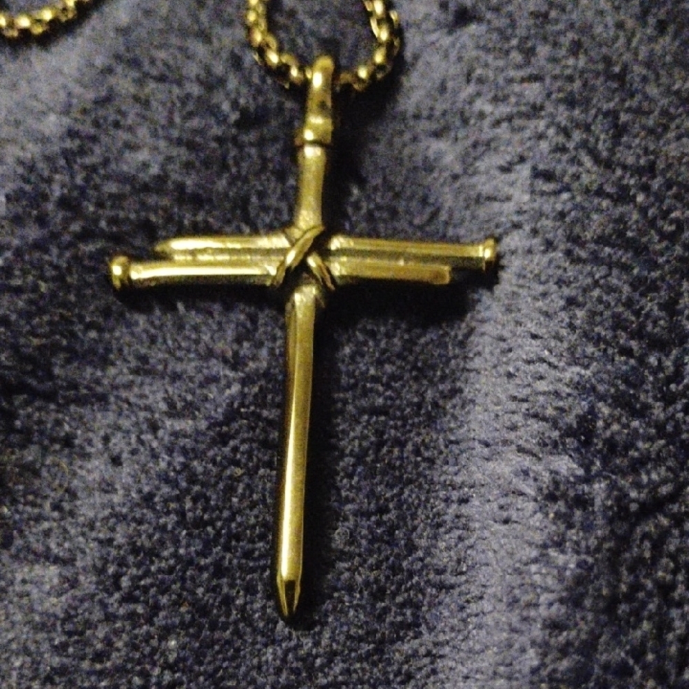 Silver Cross Pendant Necklace - Picture 3 of 4